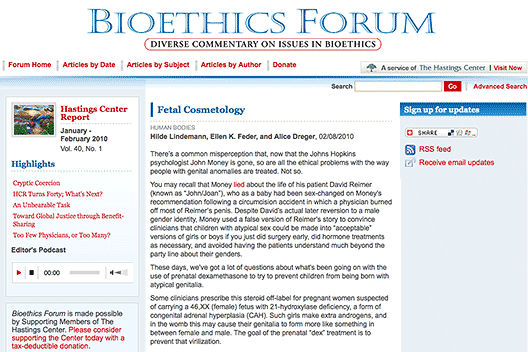 Bioethics Forum: Fetal Cosmetology