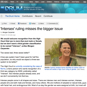 ABC The Drum: 'Intersex' ruling misses the bigger issue