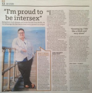 Tony: "I'm proud to be intersex"