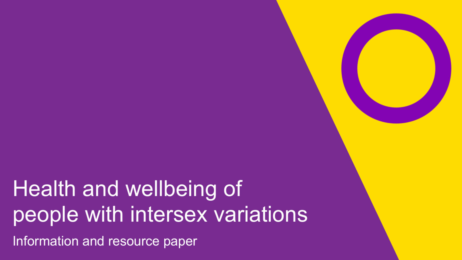 Response To The Victorian Paper On The Health And Wellbeing Of People With Intersex Variations 8277